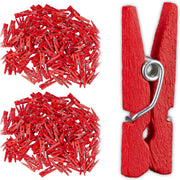 relaxdays 288x mini knijpers - houten knijpers - knijpertjes - wasknijpers - rood