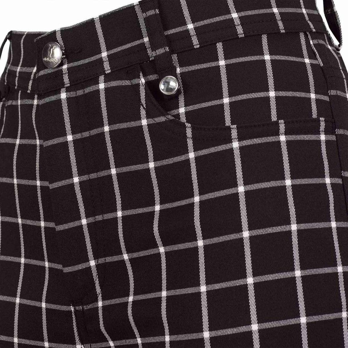 Golfino Dames Golf Broek Zwart wit Geruit