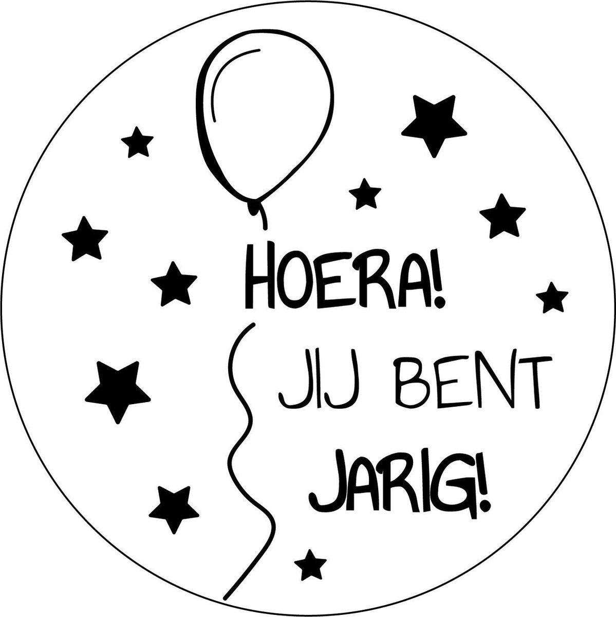 Verjaardag raamsticker rond - Decoratie feest - Raamsticker - Verjaardag - Zwart