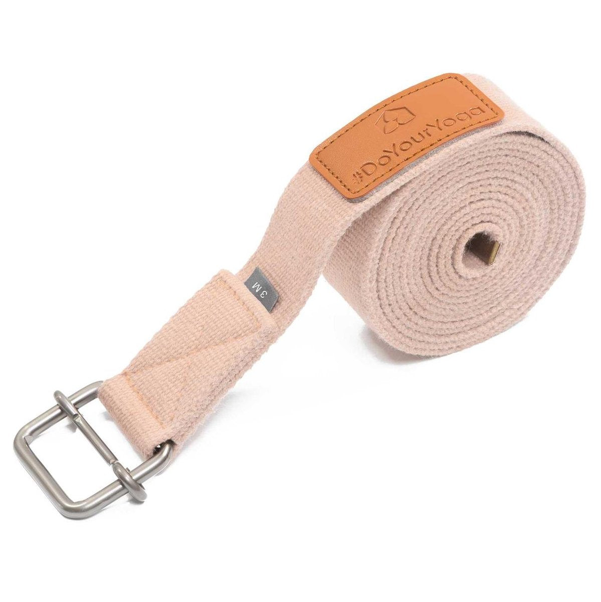 #DoYourYoga - Yogariem - »Yaro« - 100% katoen met plastic sluiting - 250 cm - Licht Beige