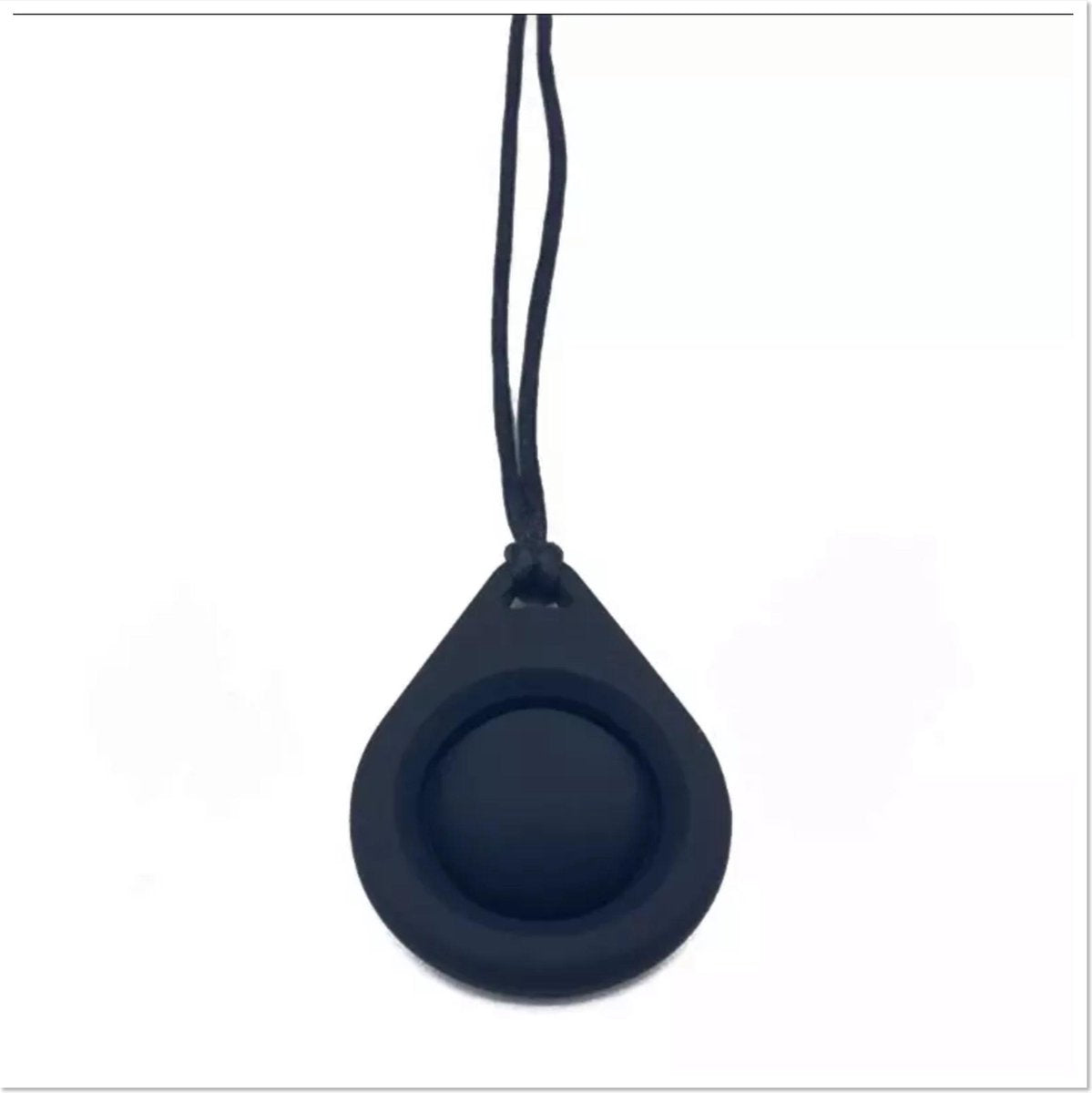Bijtketting-Kauwketting-Druppel met Pop It-Zwart- NIEUW