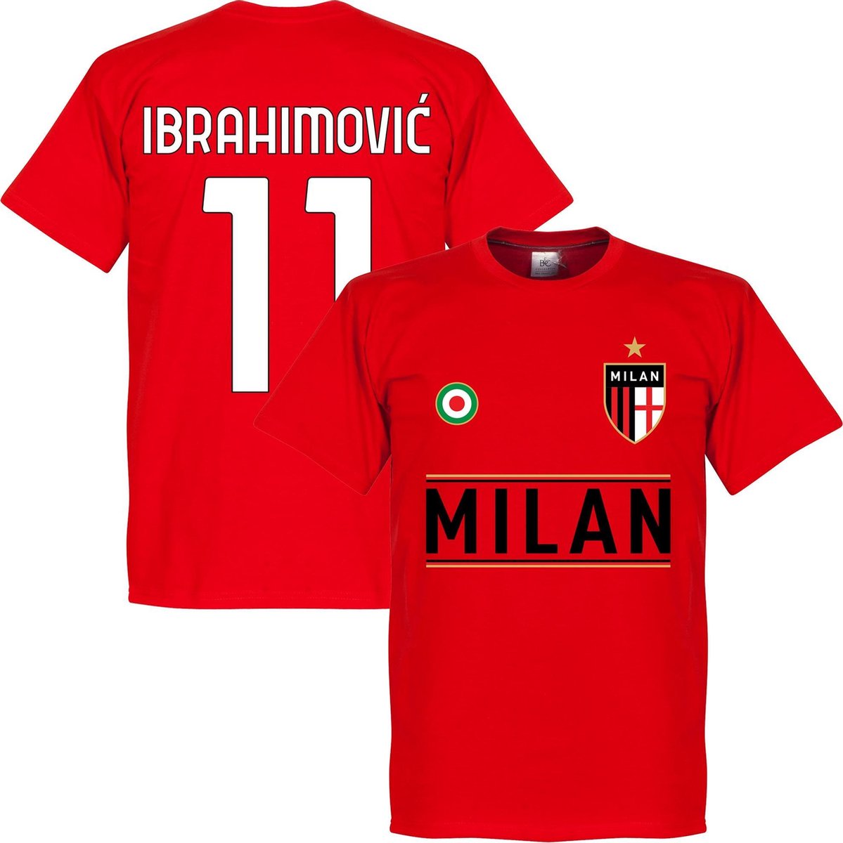 AC Milan Ibrahimovic 11 Team T-Shirt - Rood - M