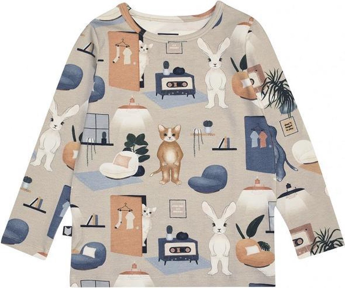 HEBE - shirt - sweet home - beige - Maat 98/104