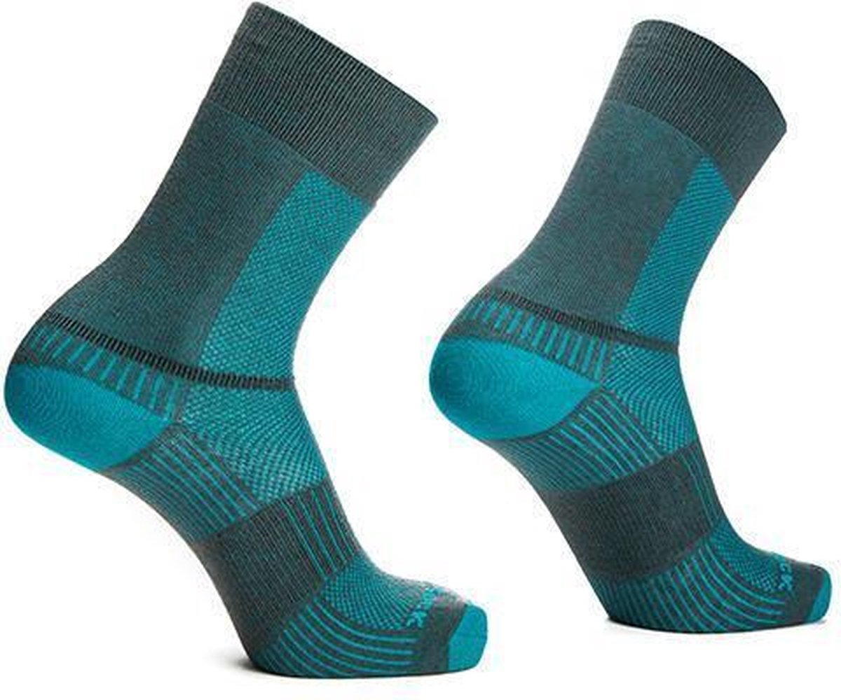 Wrightsock Coolmesh Crew - Licht Grijs/Turqoise - 37-41