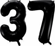 Folieballon 37 jaar zwart 86cm