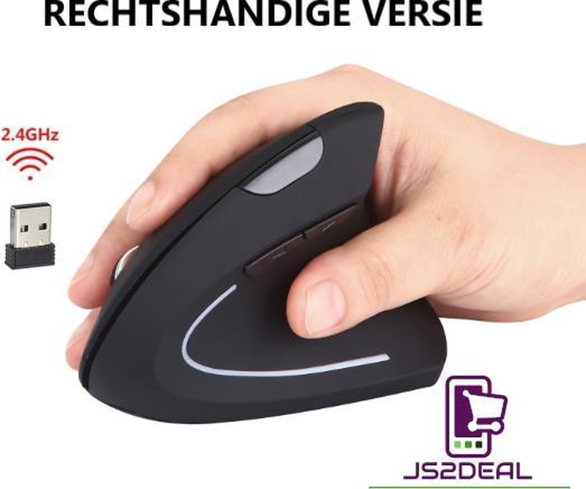 Verticale muis - Rechtshandig - Ergonomisch design - Aanpasbare snelheden