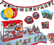 Tib Feestpakket Brandweer Jongens Papier Rood/blauw 60-delig