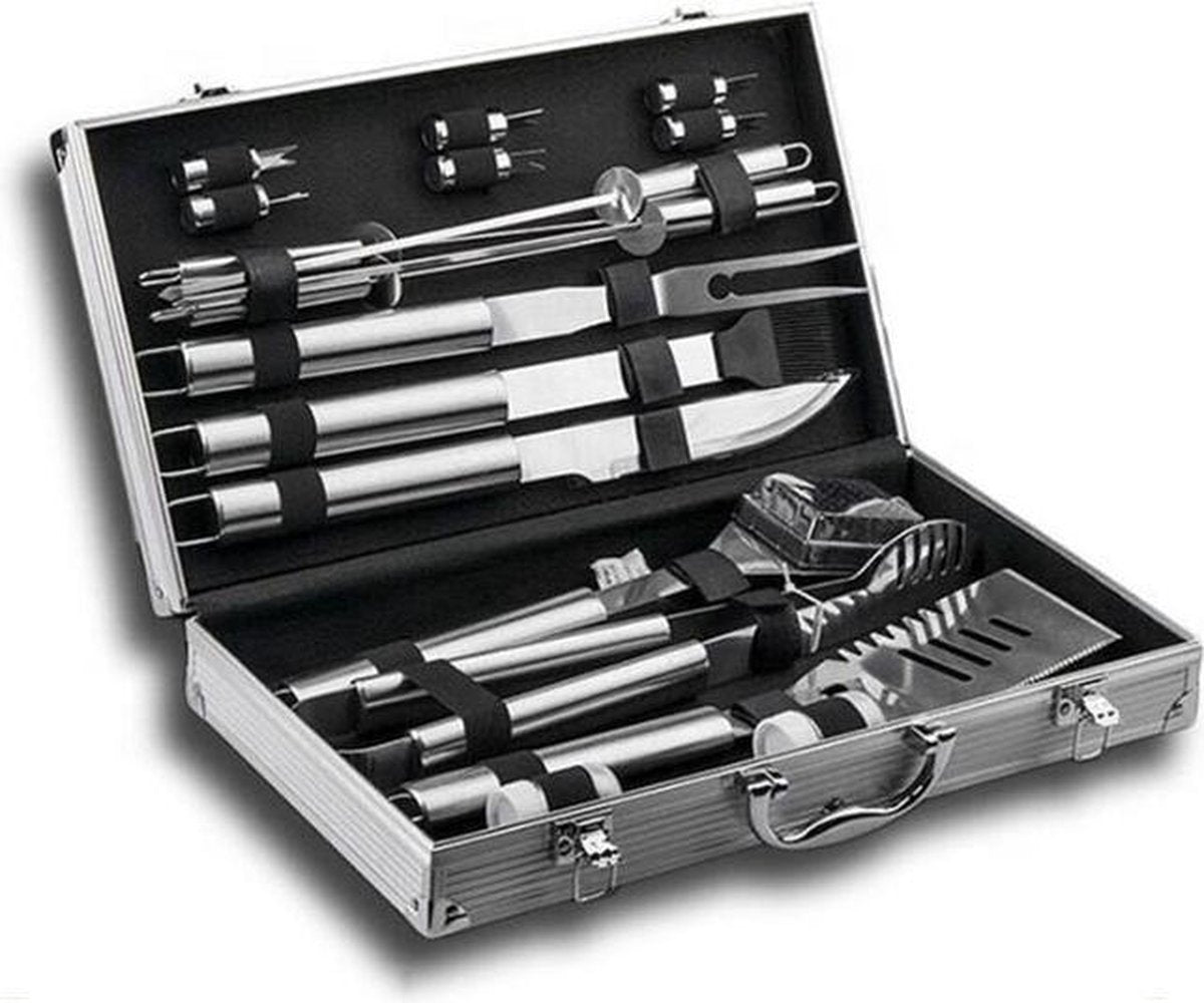 Sens Design BBQ accesoires - 18 delig - BBQ gereedschapset koffer