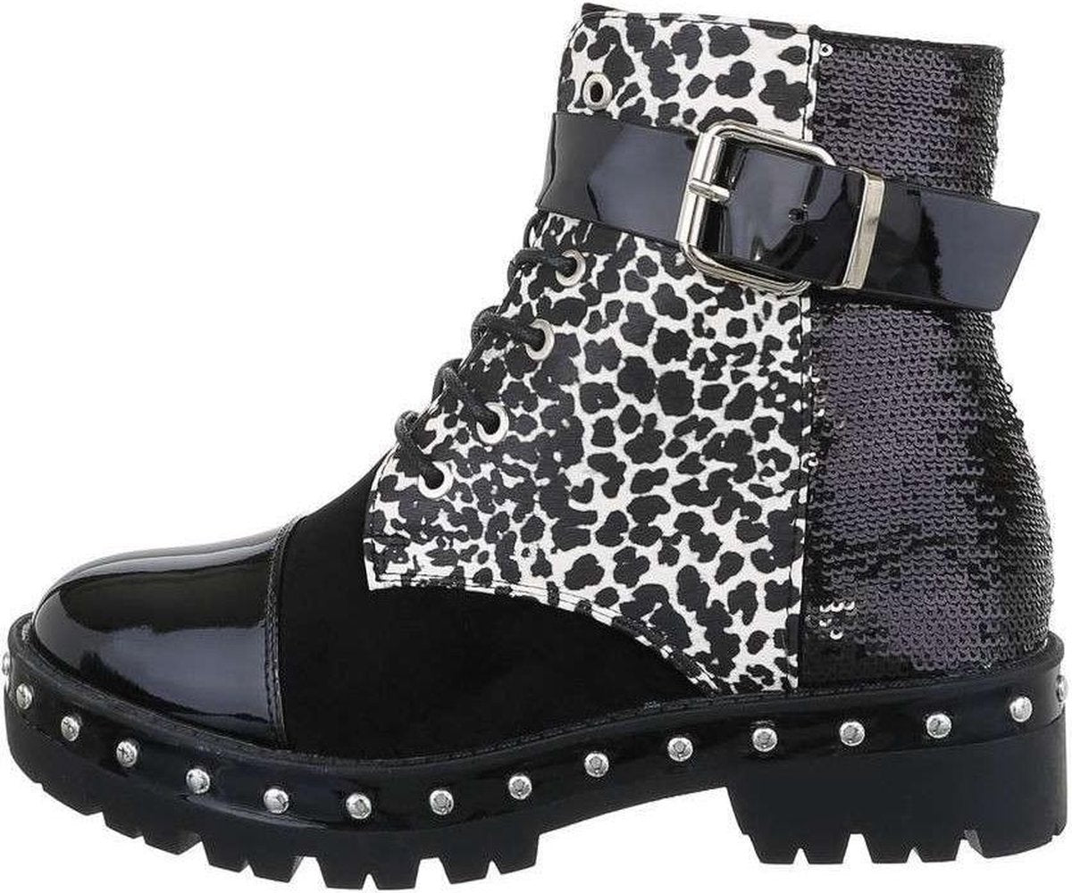 Boots zwart wit Leopard Maat 40