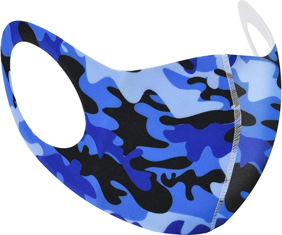 Mondkapje Wasbaar Mondmasker Camuflage donker blauw Mondkapjes Niet-medisch - 1 stuks