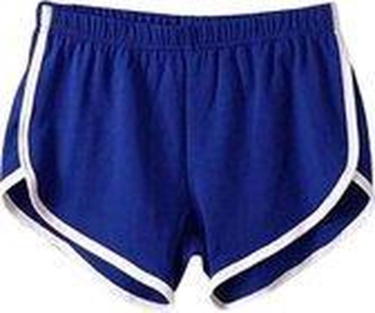Stijlvolle Dames Sport Broekje / Short | Hardloop / Fitness Broek | Blauw - L