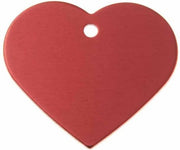 Hondenpenning Hart Groot rood | 1 zijde graveren | 38x32 mm | Anod.Alu.