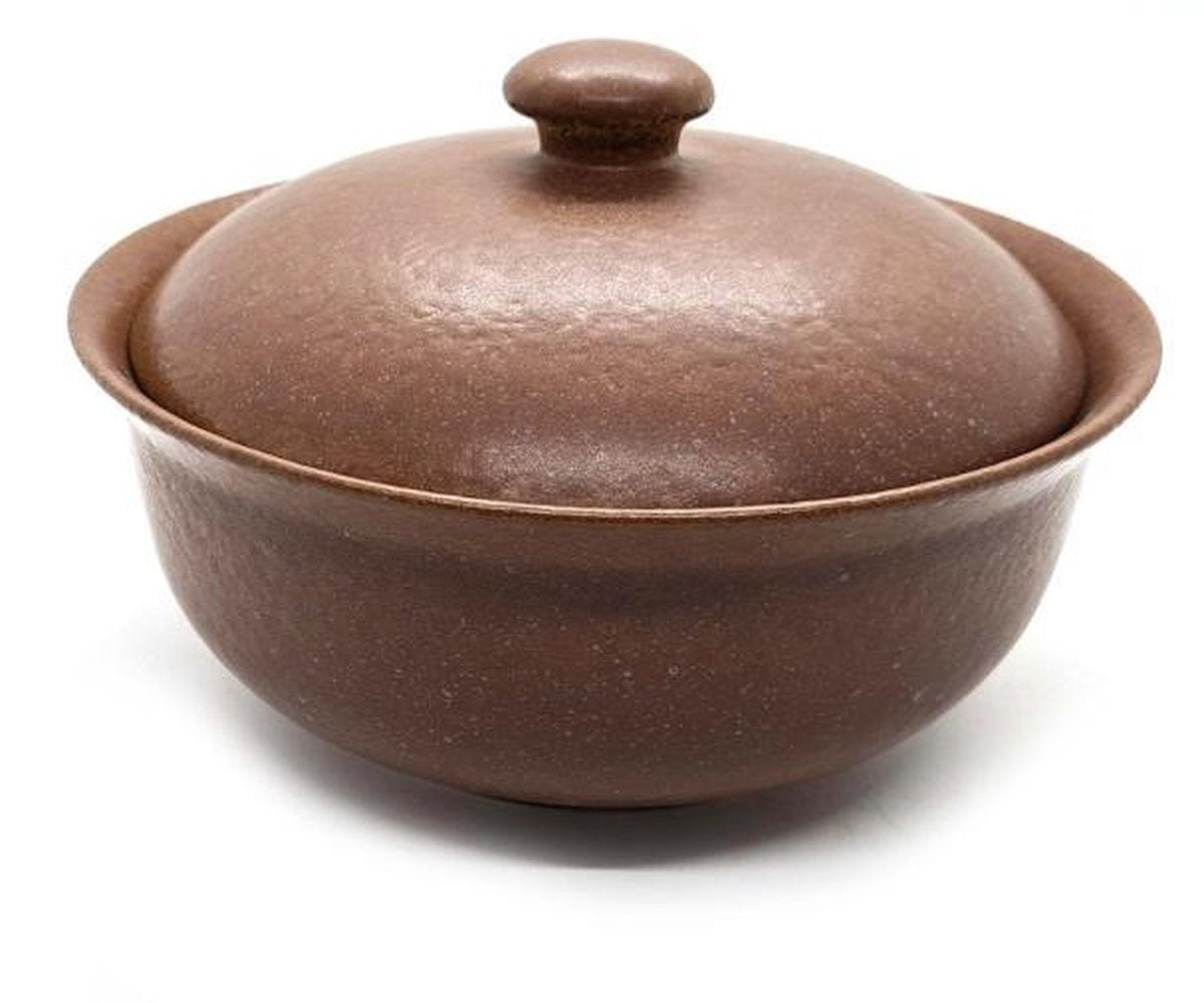 Dekschaal – Kom met deksel - Schaal met deksel – Bruin - Serveerkom – 15.5 cm