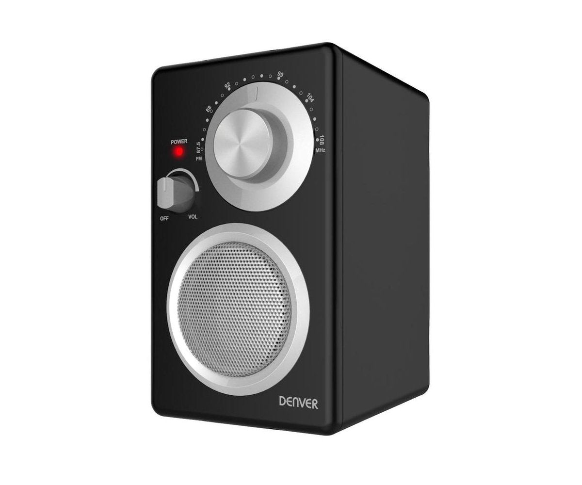 DENVER TR-40BLACK - FM Radio met AUX input - Zwart