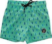 Become - Zwemshort jongen groen met zeepaardjes (122-128)