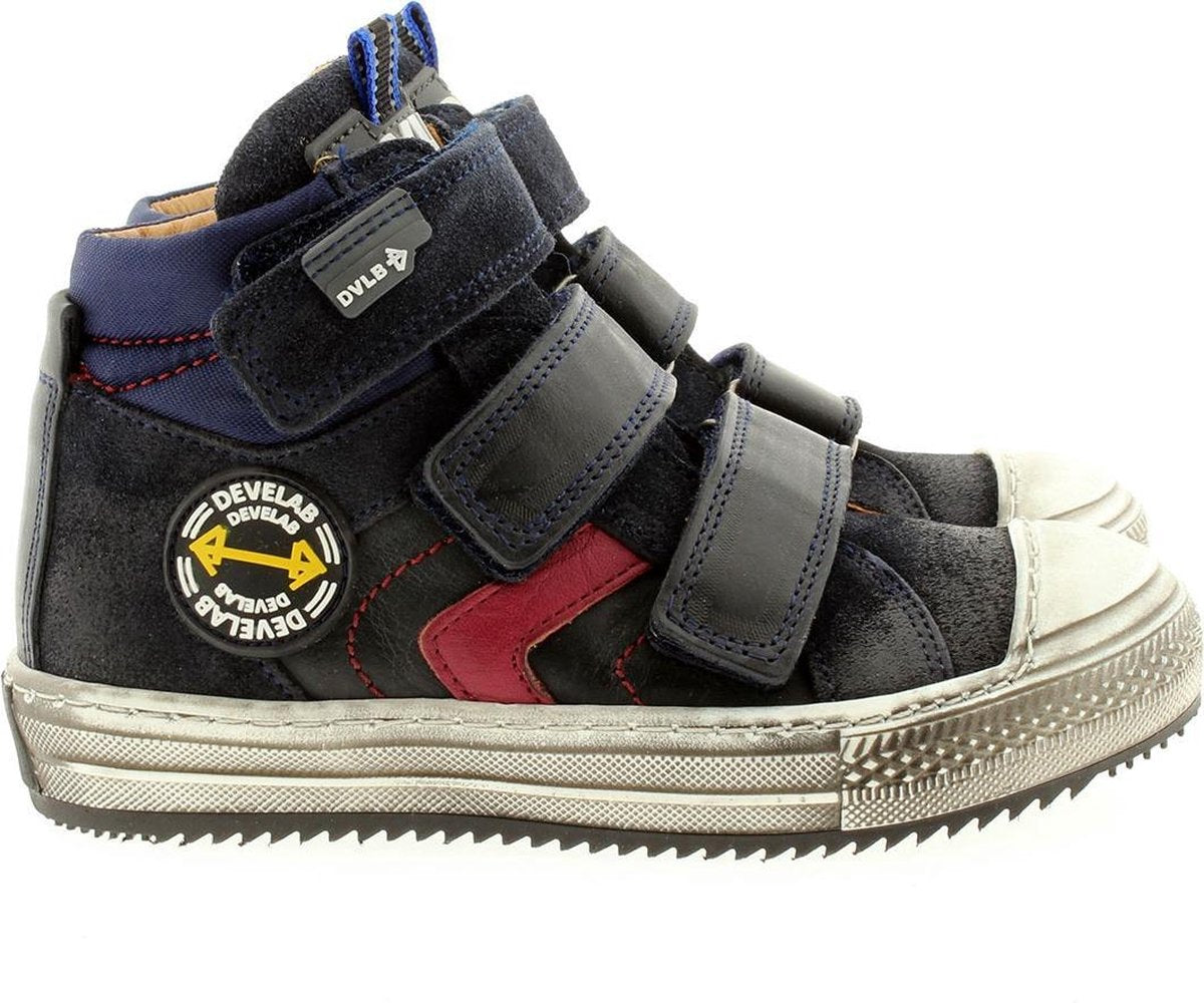 Jongens Veterschoenen & Klitteband Develab 41635-633 Navy Suede Donkerblauw - Maat 30