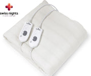 Swiss Nights Elektrische Onderdeken - 140x160 - 2 Temperatuurregelaars - Tweepersoons - Wit