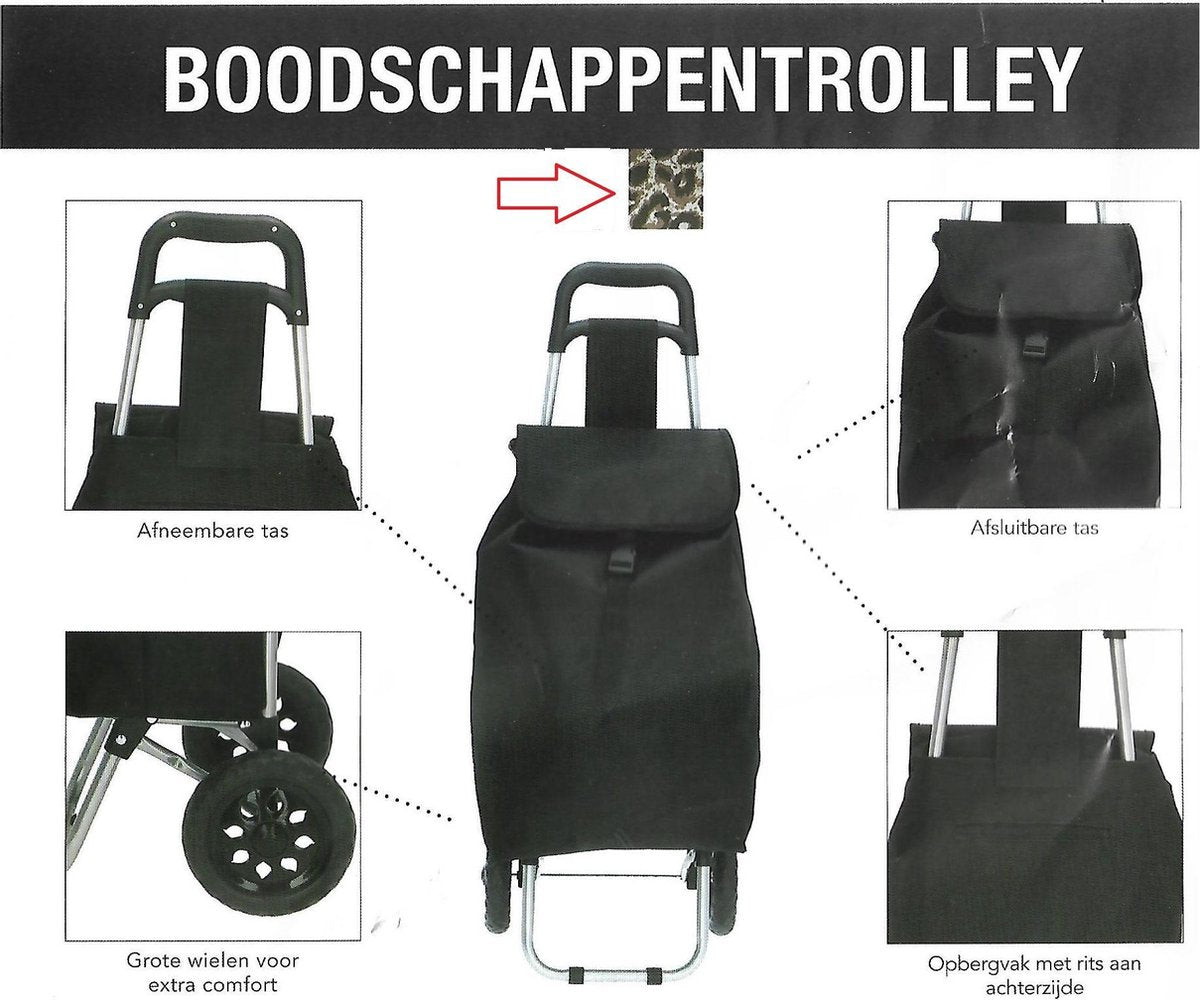 Boodschappentrolley -Tijgerprint