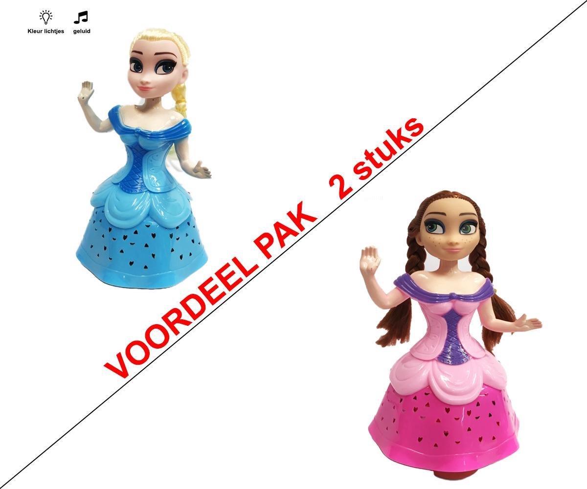 Snow Girl prinses pop |danst en zingt (voordeel pak 2 stuks)