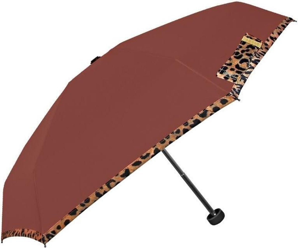 Perletti Mini-paraplu 90-54-18 Cm Opvouwbaar Dames Bruin