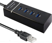 WiseQ USB 3.0 Hub met 4 Aansluitingen - Hoge Snelheid 5Gbps - Zwart