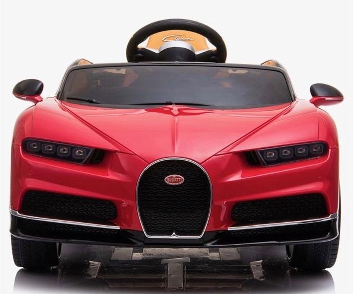 Elektrische Kinderauto Bugatti Chiron 12V met Afstandsbediening - Rood