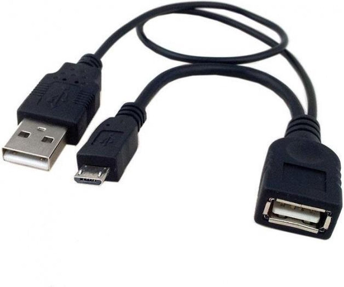 Techly 0.3m USB 2.0 A M/F - Micro USB 2.0 M USB-kabel 0