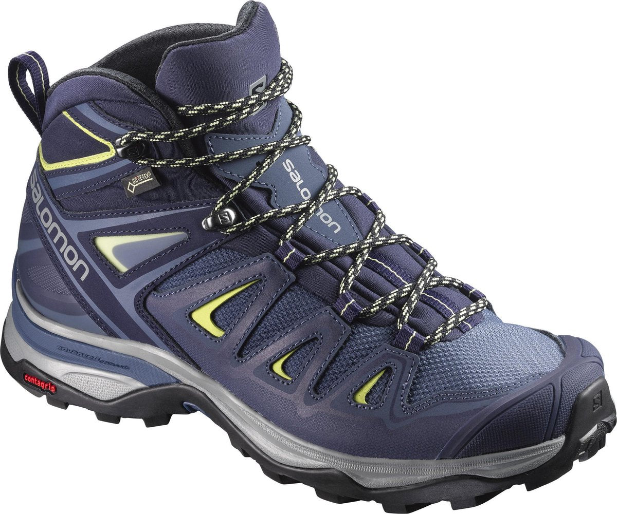 Salomon X ULTRA 3 MID GTX Wandelschoenen Dames - Crown Blue / Evening Blue / Sunny Lime