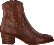 Notre-V 01-164 Enkellaarsjes - Enkelboots - Dames - Cognac - Maat 41