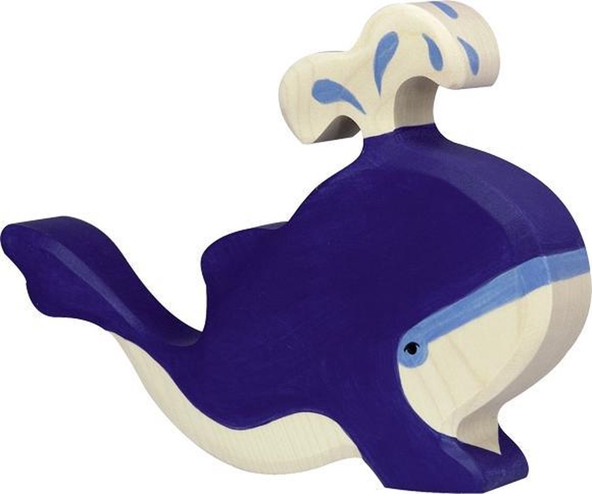 Holztiger Blue whale with water fountain