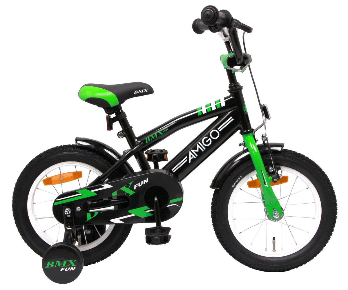 Amigo Bmx Fun - Kinderfiets - 14 Inch - Jongens - Zwart/Groen