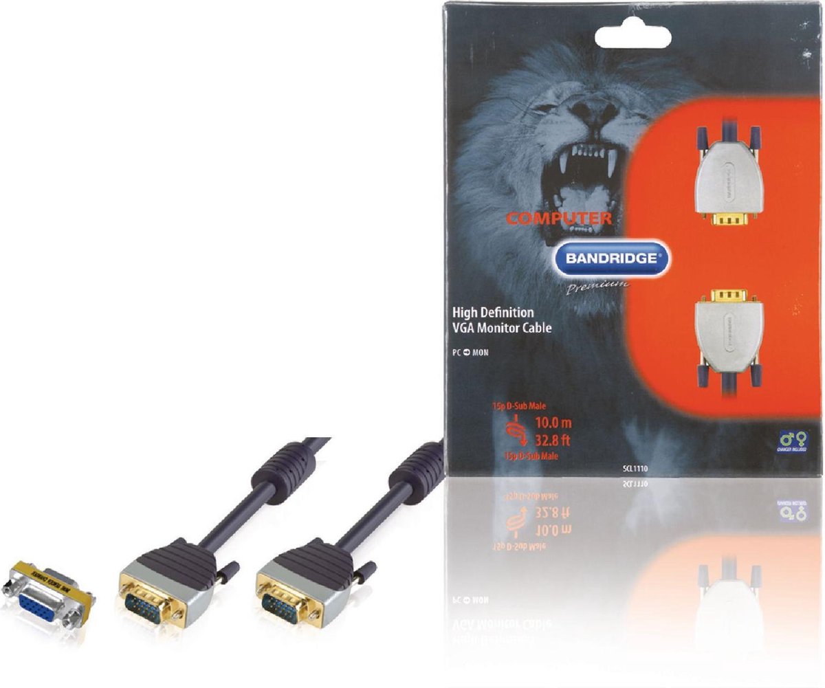 Bandridge - VGA (D-Sub) naar VGA (D-Sub) - 10 m