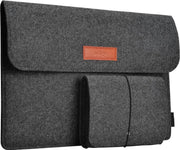 Laptop Vilten Soft Sleeve set Voor de Apple Macbook Air / Pro (Retina) 13 Inch - Bescherming Cover Hoes - 13.3 Laptop Case - Bescherming Cover Hoes - Donker Grijs - Adge