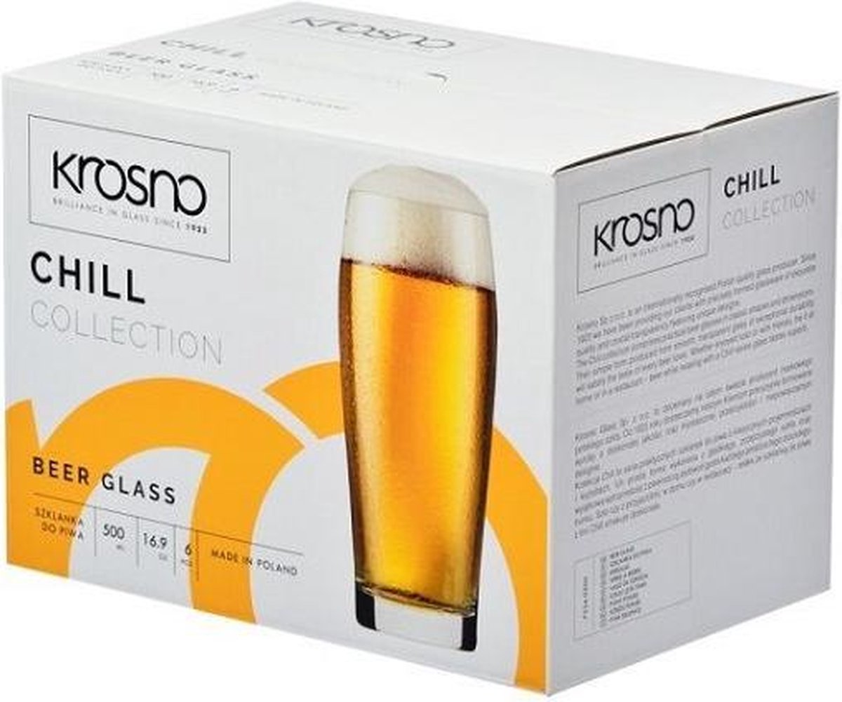 Krosno bierglas 500 ml - set van 6 stuks -