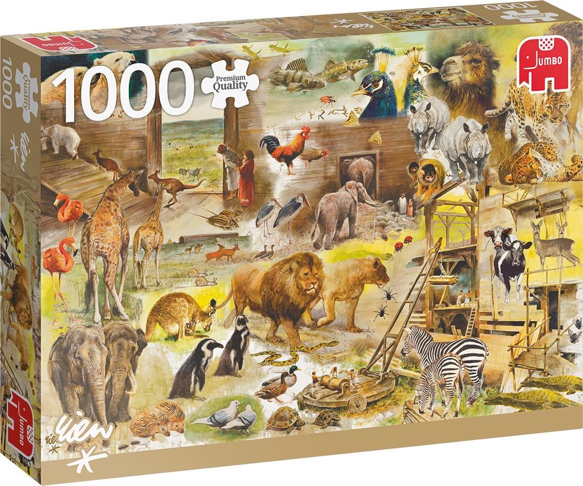 Jumbo Premium Collection Puzzel Rien Poortvliet: Building Noah's Ark - Legpuzzel - 1000 stukjes