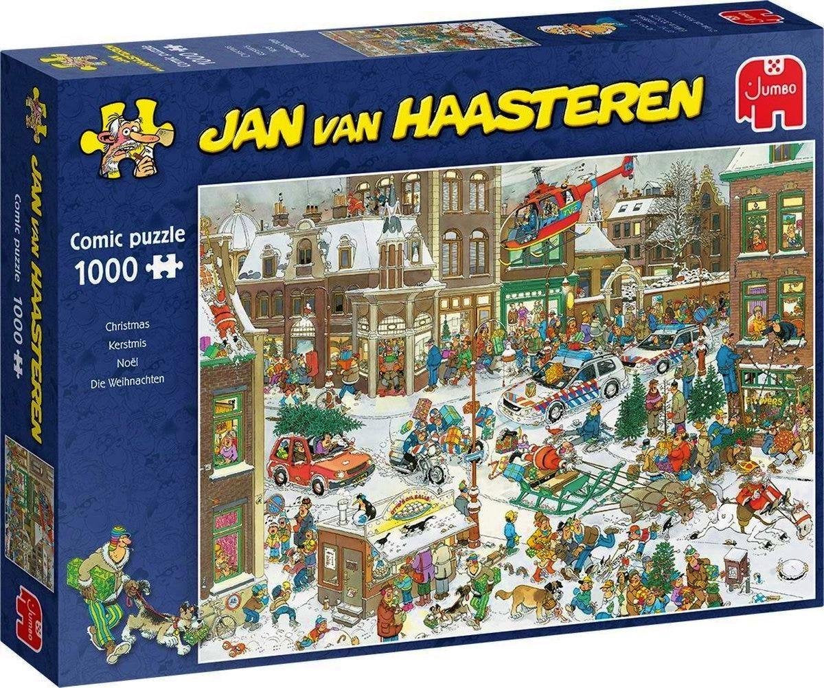 Puzzel Jan van Haasteren 1000 stukjes "kerstmis" (Christmas) met sneeuw rondom de feestdagen!