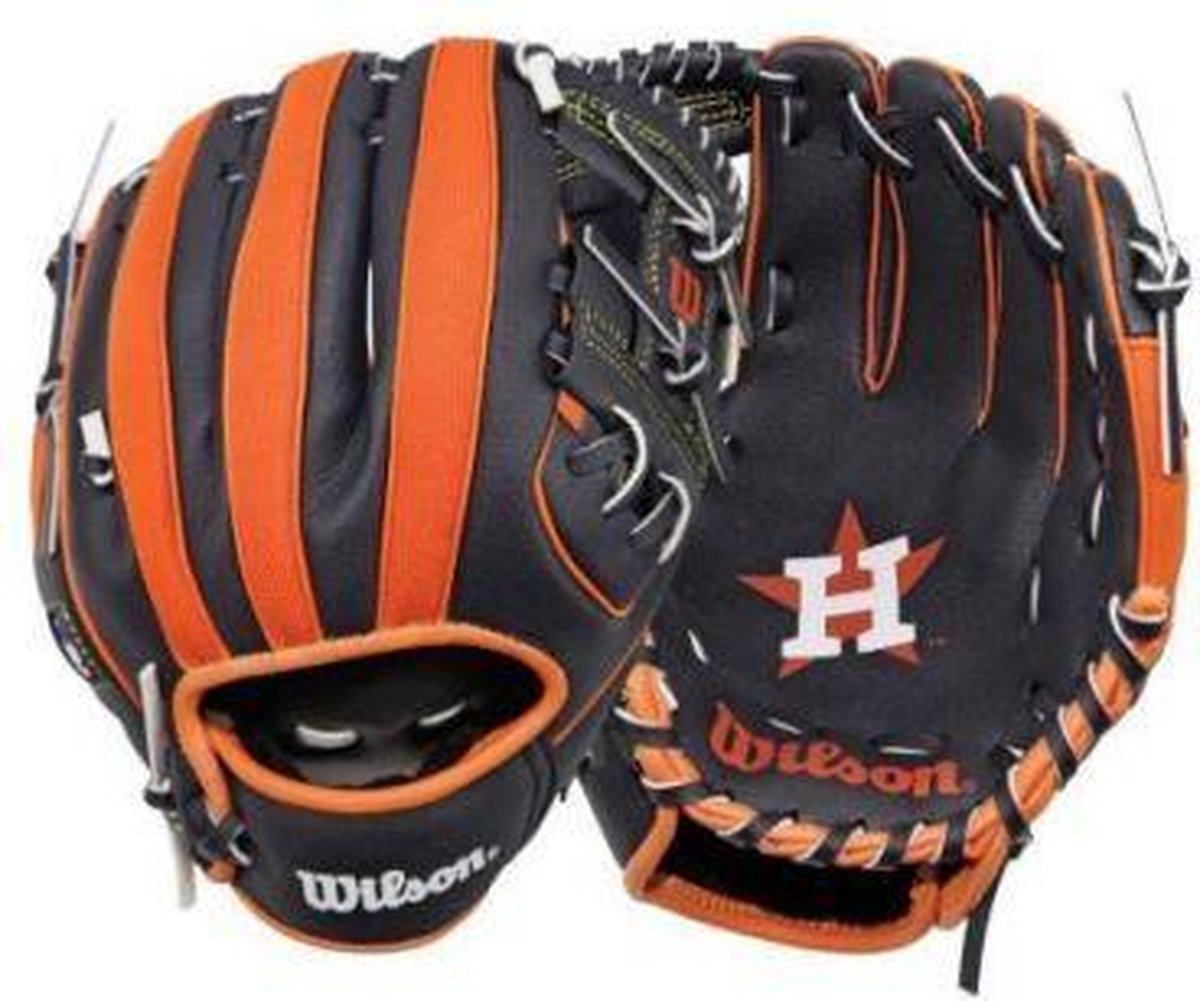 Wilson WTA02RB16 Jeugd Honkbalhanschoen 10 Inch MLB Team Astros - Linkshandig vangen
