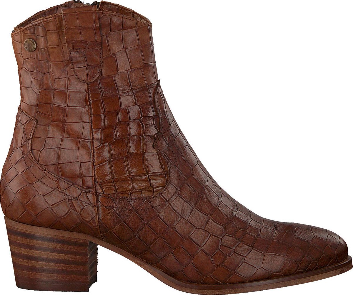 Notre-V 01-164 Enkellaarsjes - Enkelboots - Dames - Cognac - Maat 37