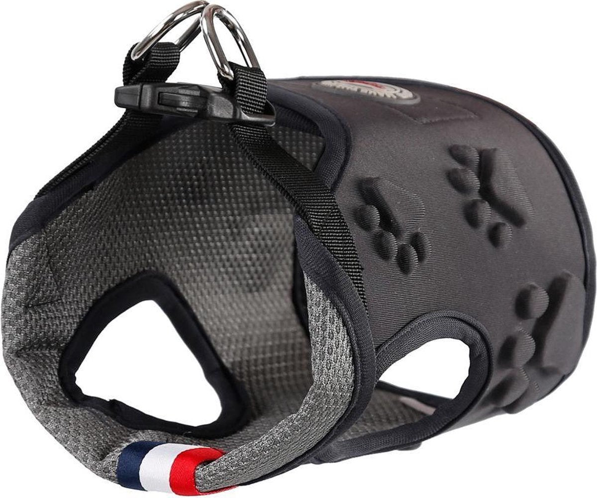 Easy ON/OF - STEP IN - harnas voor honden uit ademende stof - S - GRIJS