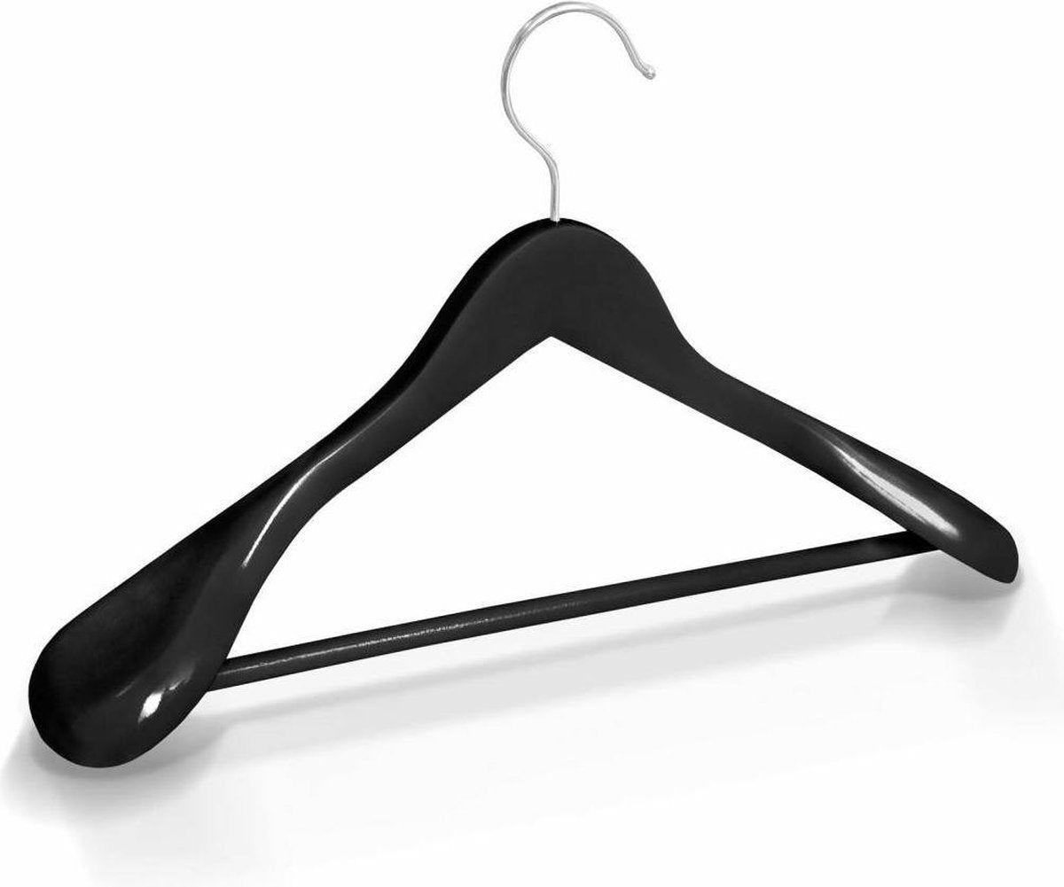 5 X KLEERHANGERS KLEDINGHANGERS HOUT ZWART