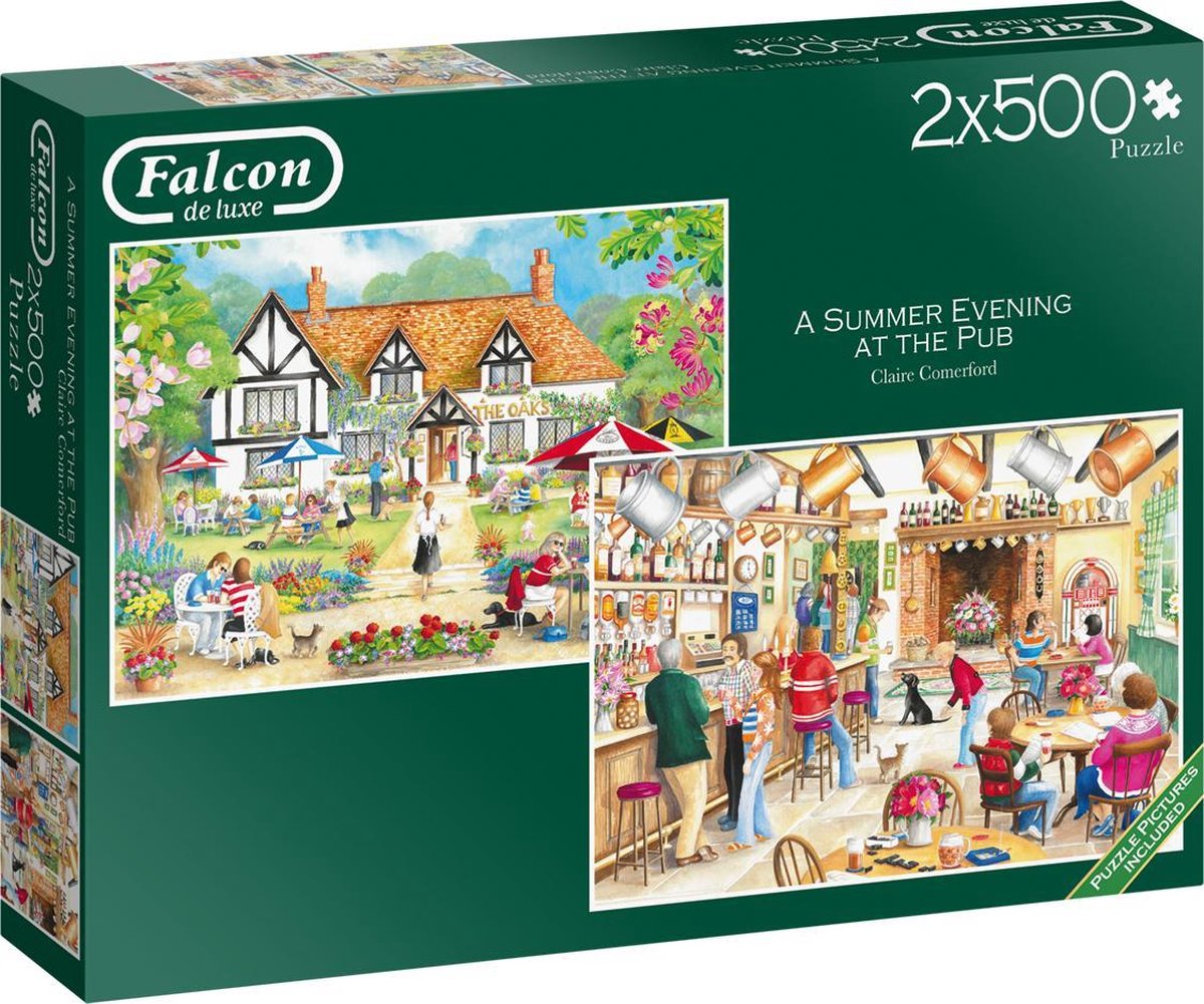 Falcon puzzel A Summer Evening At The Pub - Legpuzzel - 2 x 500 stukjes