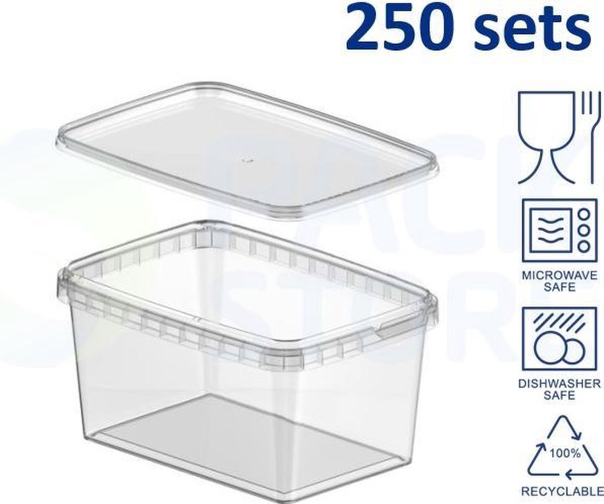 Cups4you Plastic Bakje - 250 Stuks - 600ml - Transparant