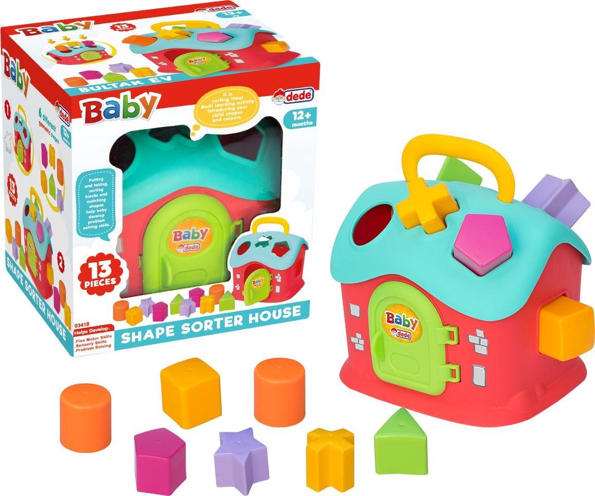 Vormenstoof - Blokkendoos - Huis - Speelgoed vanaf 1 jaar - Speelgoed 1 jaar - Speelgoed meisjes 2 jaar - Speelgoed jongens 2 jaar - puzzel 2 jaar - Peuter speelgoed meisje -Jongens speelgoed 2 jaar - Baby Speelgoed