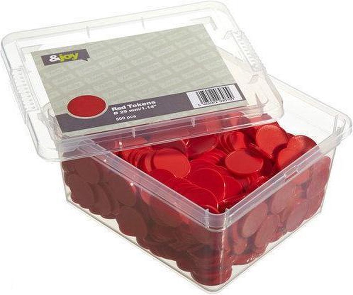 Blanco Betaalmunten / Consumptiemunten - Rood - 500 Jetons