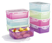Lock&Lock Vershoudbakjes - Set van 8 Stuks - Multicolor - Met dessin deksel