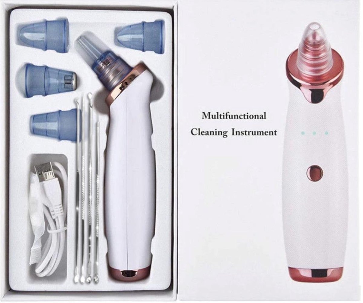 AvanJi Blackhead Remover met 4-delig Comedonenlepel Set - 5 Vacuum Sondes - Draadloos en Oplaadbaar - Mee Eters & Puistjes Verwijderen - Professionele Comedonen Verwijderaar