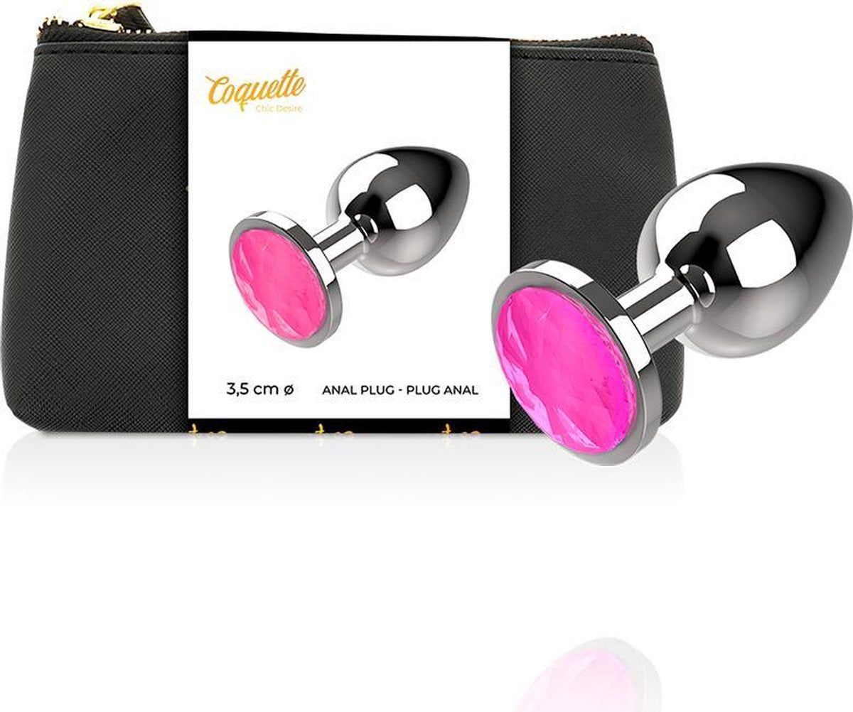 Coquette Anal Plug Metal Pink  Color Size M 3.5 X 8cm 