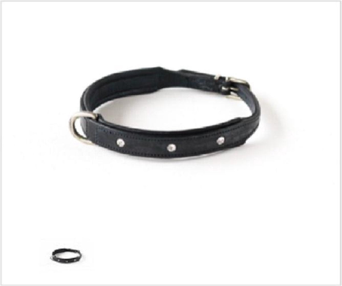 002 HB Hondenhalsband - 'Diamonds' - Zwart 50cm