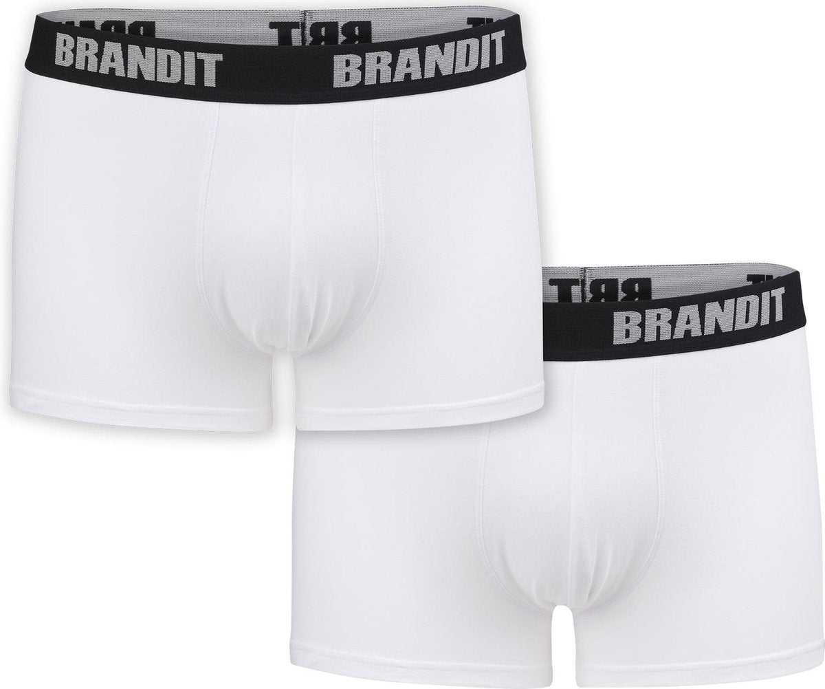 Heren Boxershort Logo Brandit 2-Pack Comfy cotton wit/wit