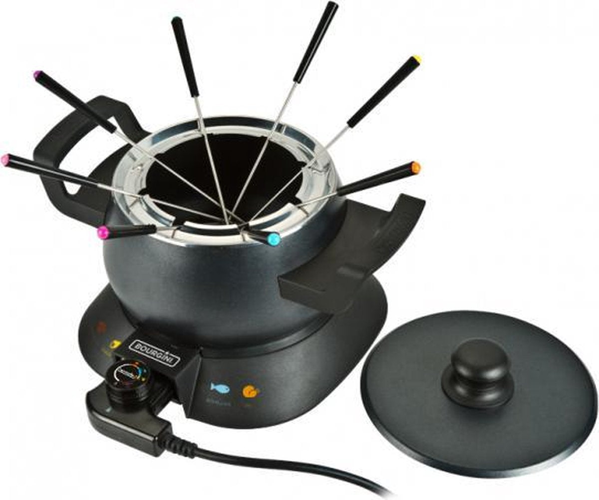 Bourgini Classic Fondue Deluxe - 8 fonduevorkjes - Instelbare temperatuur